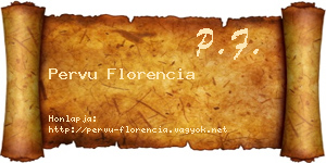 Pervu Florencia névjegykártya